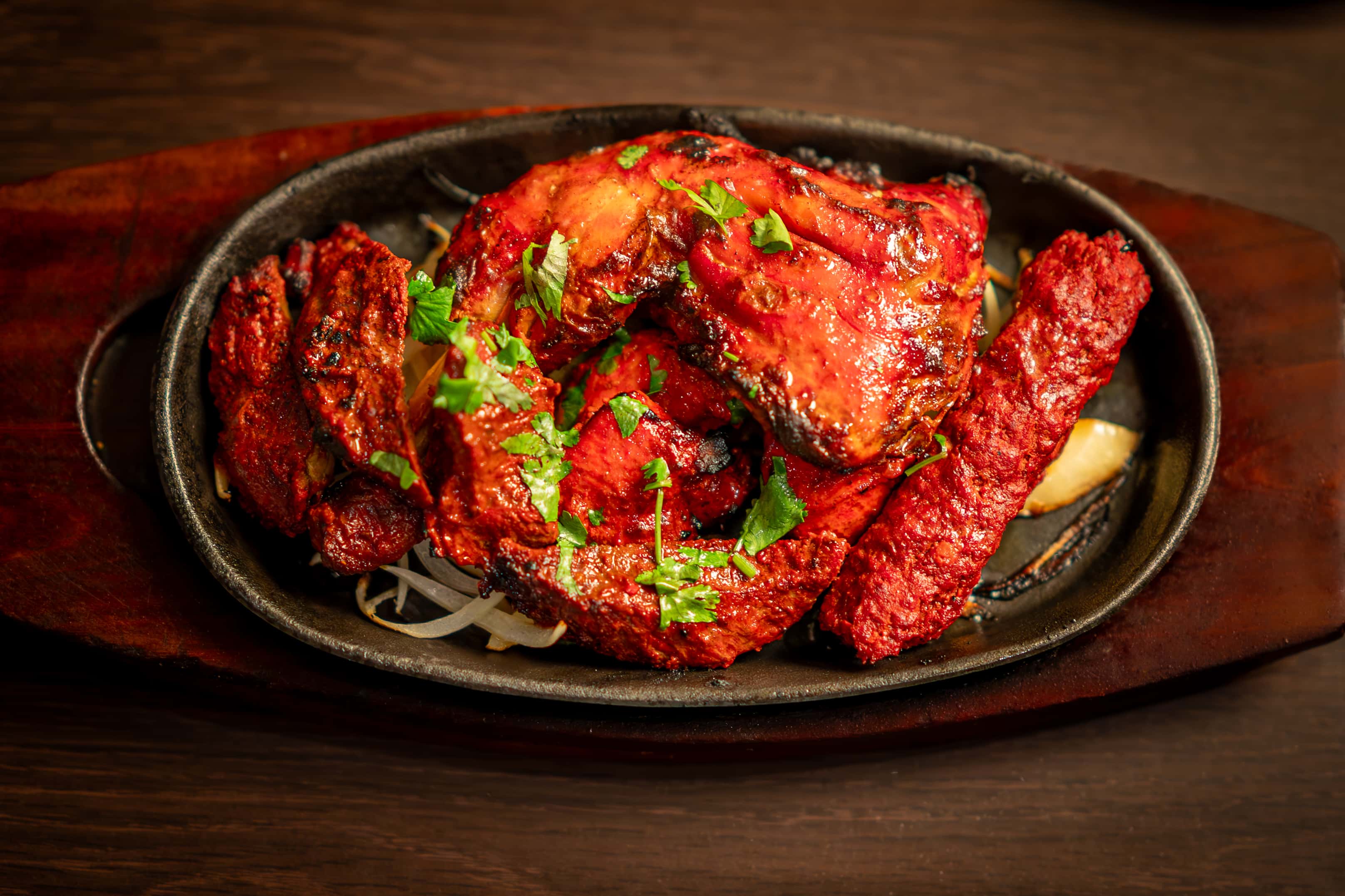 Tandoori mixed grill sizzling platter at Indian Ocean